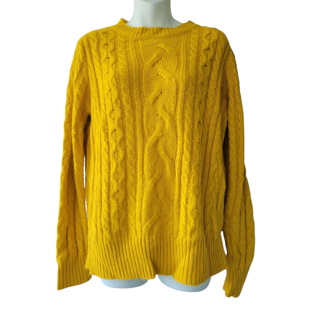 Yellow Cable Knit Sweater Sz.M